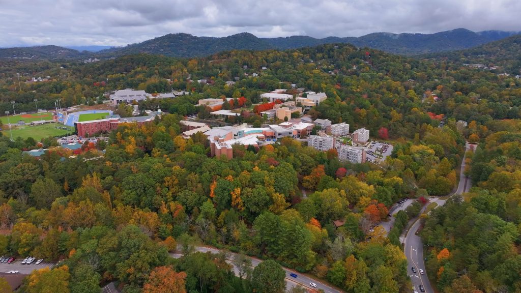 fall 2023 UNC Asheville drone photo