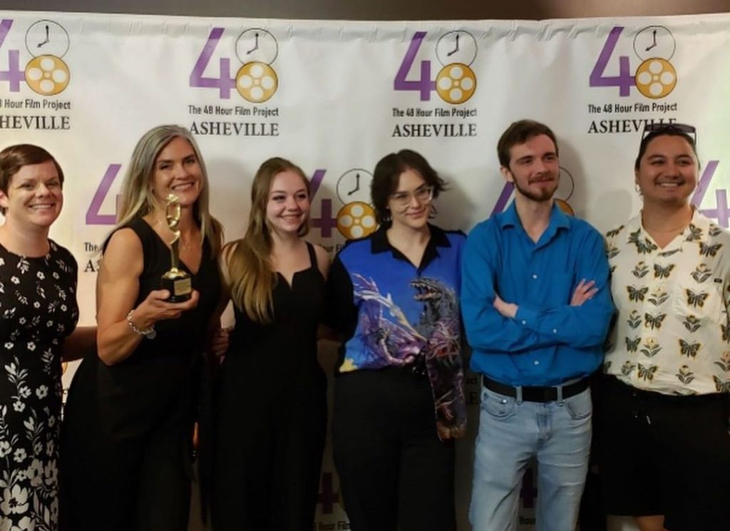 A group of students at asheville's 48 hour film project