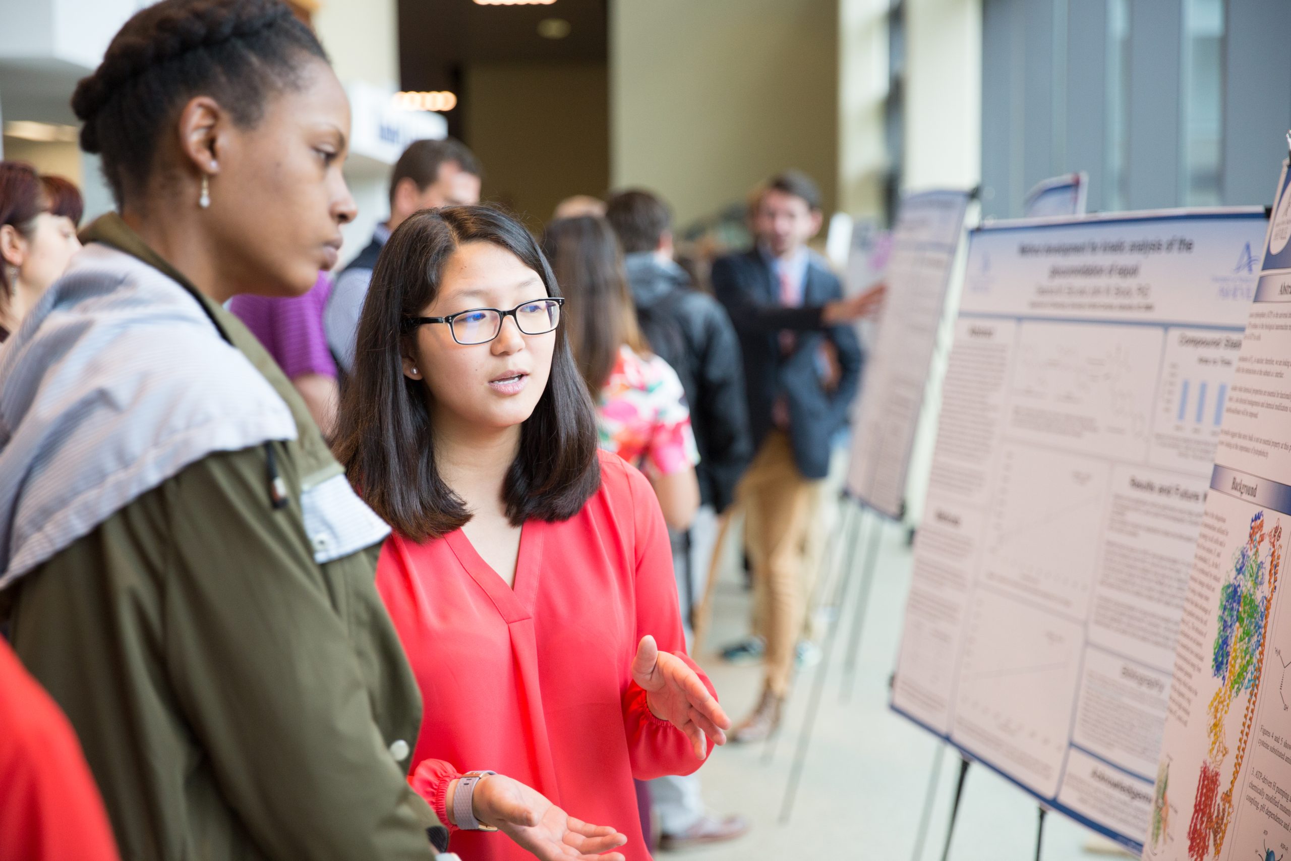 a student presenting an undergraduate research project