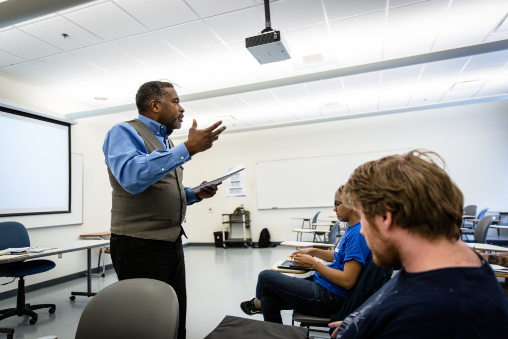 history professor teaching a class