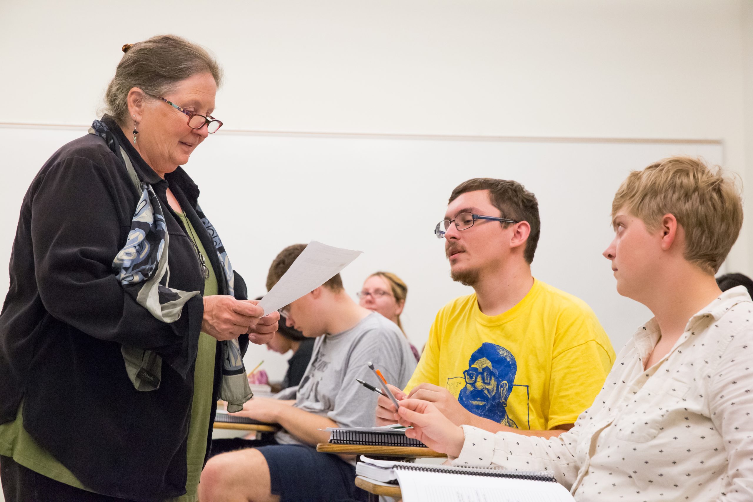 a professor teaching a cherokee language course