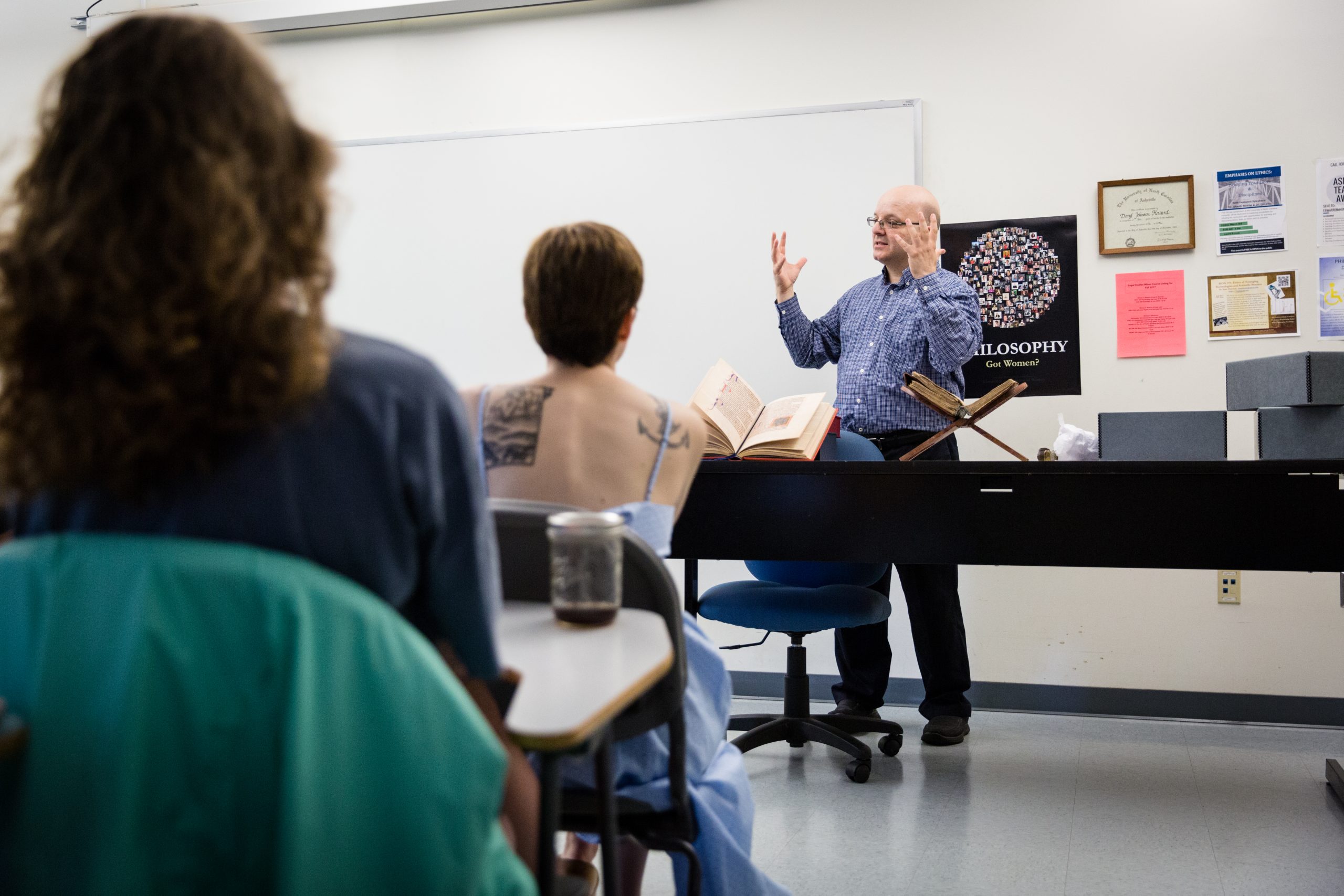 a professor lecturing a class