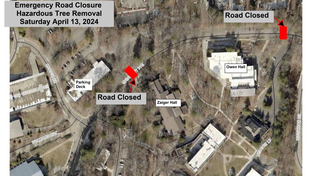 Road Closure map for 4-13-2024